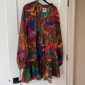 FARM Rio Mini Dress Size M Jungle Bananas Sleeves